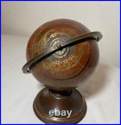 Vintage mid century modern brass globe stand cigarette dispenser holder ashtray