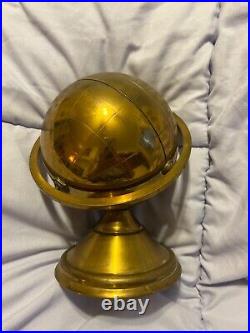 Vintage mid century modern brass globe stand cigarette holder