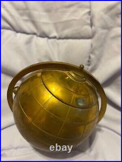 Vintage mid century modern brass globe stand cigarette holder