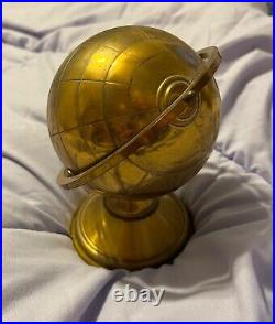 Vintage mid century modern brass globe stand cigarette holder