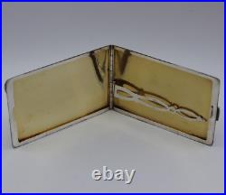 Vintage sterling silver snap shut engine turned cigarette card vesta case