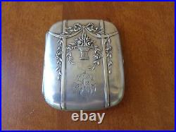 Vtg Antique Art Nouveau Style German Cigarette Case Box Holder Marked Silver 800