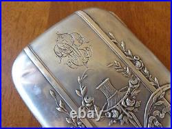 Vtg Antique Art Nouveau Style German Cigarette Case Box Holder Marked Silver 800