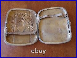 Vtg Antique Art Nouveau Style German Cigarette Case Box Holder Marked Silver 800