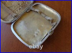 Vtg Antique Art Nouveau Style German Cigarette Case Box Holder Marked Silver 800