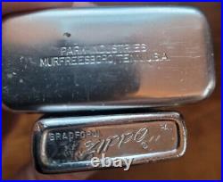 Vtg Park Industries Aluminum Slide Top Cigarette Case & Matching Zippo Lighter