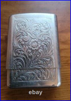 Vtg Park Industries Aluminum Slide Top Cigarette Case & Matching Zippo Lighter