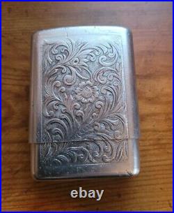 Vtg Park Industries Aluminum Slide Top Cigarette Case & Matching Zippo Lighter