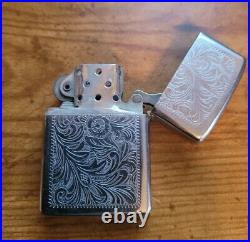 Vtg Park Industries Aluminum Slide Top Cigarette Case & Matching Zippo Lighter