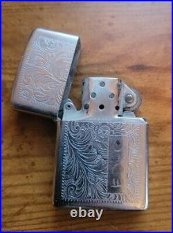 Vtg Park Industries Aluminum Slide Top Cigarette Case & Matching Zippo Lighter