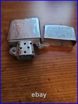 Vtg Park Industries Aluminum Slide Top Cigarette Case & Matching Zippo Lighter