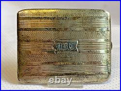 Vtg Sterling Silver Elgin USA Cigarette Holder Case 114.82g Monogrammed