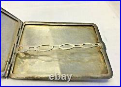 Vtg Sterling Silver Slim Cigarette Case 116.31 Grams Smoking Accessory Tobacco