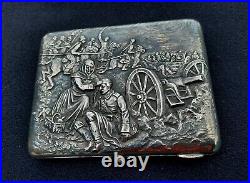 WW1 Antique 1910s Russian Cigarette Case Silver 84 Sterling Vintage Weight 303gr