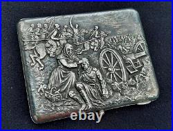 WW1 Antique 1910s Russian Cigarette Case Silver 84 Sterling Vintage Weight 303gr