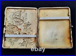 WW1 Antique 1910s Russian Cigarette Case Silver 84 Sterling Vintage Weight 303gr