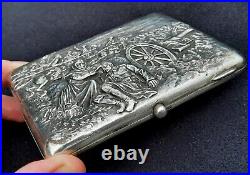 WW1 Antique 1910s Russian Cigarette Case Silver 84 Sterling Vintage Weight 303gr