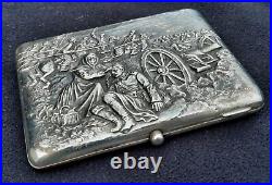 WW1 Antique 1910s Russian Cigarette Case Silver 84 Sterling Vintage Weight 303gr