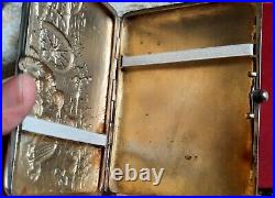 WW1 Antique 1910s Russian Cigarette Case Silver 84 Sterling Vintage Weight 303gr