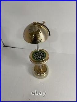 World Globe Cigarette Dispenser Gold Tone Mid Century Vintage