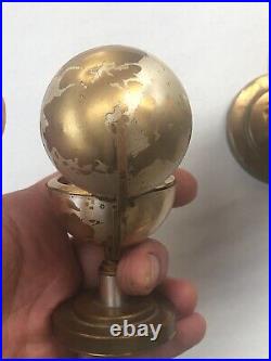 World Globe Cigarette Dispenser & Lighter Set Gold Tone Mid Century Vintage