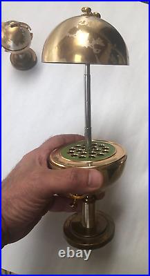 World Globe Cigarette Dispenser & Lighter Set Gold Tone Mid Century Vintage