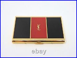 YVES SAINT LAURENT YSL Logo Vintage Cigarette Holder Card Case Gold Black Red