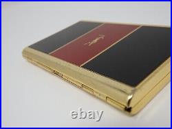 YVES SAINT LAURENT YSL Logo Vintage Cigarette Holder Card Case Gold Black Red